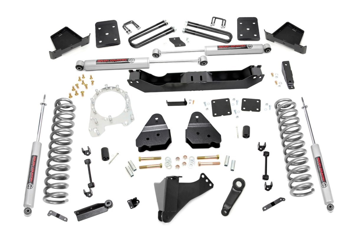 Ford F-250 Super Duty Suspension Lift Kit - Rough Country - 6 Inch Lift with N3, V2 Monotube, or Vertex Adjustable Reservoir shocks - '17-'22